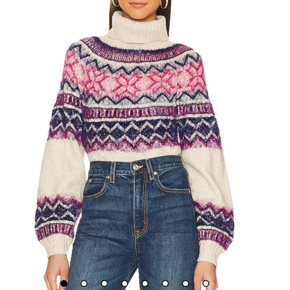 Majorelle Lizelle fair isle pink & blue multicolored sweater